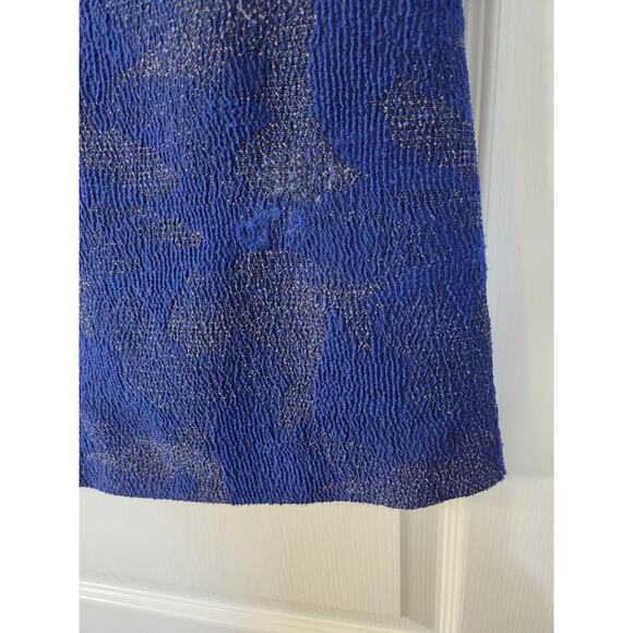 Hunter Bell Polly Blue Long Sleeved Mockneck Textured Shift Mini Dress, Size 0 - Picture 11 of 13